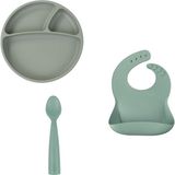 Oioi Porsiyon Set River Green(Tabak+Basic Önlük+Nam Nam) - Renkli