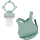 OiOi Püre Mama Önlüğü Ergonomik Tasarımlı Kolay Temizlenebilir 2 Parça River Green Powder Grey