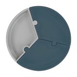 OiOi Puzzle Vakumlu Mama Tabağı Deep Blue - Powder Grey