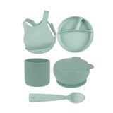 Oioi River Green Beşli Set (Önlük+Tabak+Kase+Bardak+Kaşık)