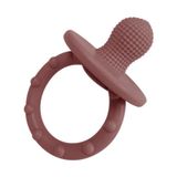OiOi Silikon Diş Kaşıyıcı - Velvet Rose, Yumuşak Dokulu, Emzik Şeklinde, Diş Sağlığına Uygun, Bebekler İçin Tasarlanmış, 3 Aydan İtibaren