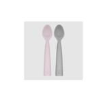 OiOi Silikon Mama Kaşığı Nam Nam 2'li Set, Misty Lilac/Powder Grey