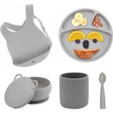 OiOi Silikon Mama Seti 5 Parça Ergonomik Tasarım ve BPA İçermeyen Sağlıklı Alternatif - Gri