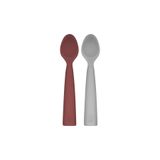 OiOi Silikon Nam Nam Mama Kaşığı 6 Ay 2 Li - Velvet Rose And Grey