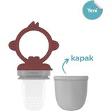 Oioi Silikon Püre Sebze ve Meyve Emziği 6+ Ay - Bordo - Gri