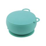 Oioi Silikon Vakum Tabanlı Aqua Green Kapaklı Kase