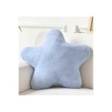 oiphome Buz Mavisi Yıldız Şekilli Peluş Yastık - Çocuk Odası Dekoratif Minder - 35x35 cm