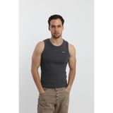 OİR Erkek Fitilli Antrasit Gri Rengi Tank Top No.1 Likralı Pamuk Kaşkorse Atlet