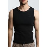 OİR Erkek Fitilli Siyah Renk Tank Top No.1 Likralı Pamuk Kaşkorse Atlet