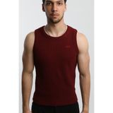 OİR Erkek Waffle Desenli Bordo Renk Tank Top No.2 likralı pamuklu atlet