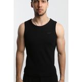 OİR Erkek Waffle Desenli Siyah Renk Tank Top No.2 likralı pamuklu atlet