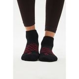 Oishii Patik Spor Havlu Çorap Bordo Desen Siyah - Siyah - Bordo - 35 - 38