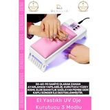 #Ojekurutucu Pembe Deri Kaplı Dijital Ekranlı Profesyonel Zaman Ayarlı Ergonomik Yastıklı Uv Jel Oje Kurutucu
