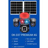 Ok-337Premium4g 4 Kameralı 12Mp 4G Solar Sim Kartlı Çift Güneş Panelli Güvenlik Kamerası