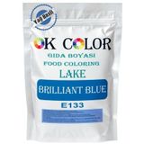 OK Color Lake Brilliant Blue E133 Mavi Yağ Bazlı Toz Gıda Boyası 1 kg