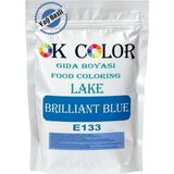 OK Color Lake Brilliant Blue E133 Mavi Yağ Bazlı Toz Gıda Boyası 500 gr