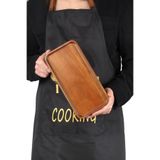 OK Wood %100 Doğal Ahşap Dikdörtgen Servis Sunum Tepsisi 14x29 cm | Şık Meze Tatlı ve Kahvaltı Servis Tabağı