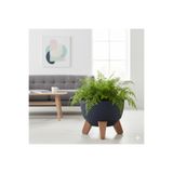 Okacih Modern Stick Line Bambu Ayaklı(7cm) Saksı Akıllı Altlıklı 19X16 cm 3 Litre