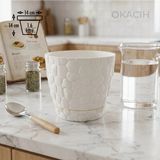 Okacih Taş Desenli Küçük Saksı 14 cm 1.6 Lt Dekoratif Saksı