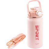 Okadı Sport Pipetli Pembe Paslanmaz Çelik Termos 1.3l - 1,3 lt