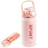 OKADI SPORT PİPETLİ PEMBE PASLANMAZ ÇELİK TERMOS 1.3L