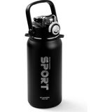 Okadı Sport Pipetli Siyah Paslanmaz Çelik Termos 1.3l - 1,3 lt