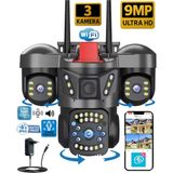 Okam Pro 5011 Kablosuz 3 Lensli Wi-Fi Güvenlik Kamerası 12V Adaptör Hediye - Tek Renk