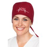 Okanmed Kalp Atışlı Bordo Desenli Doktor Hemşire Aşçı Cerrahi Bone Hastane Bone Bandana M410