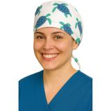 Okanmed Kaplumbağa Desenli Doktor Hemşire Aşçı Cerrahi Bone Hastane Bone Bandana M414