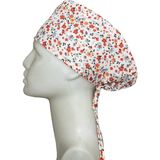 Okanmed Kırmızı Çiçekli Doktor Hemşire Aşçı Cerrahi Bone Hastane Bone Bandana M454 - Standart