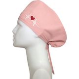 Okanmed Pudra Kalp Atışlı Doktor Hemşire Aşçı Cerrahi Hastane Bonesi Bandana M406 - Standart