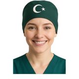 Okanmed Türk Bayraklı Yeşil Doktor Hemşire Aşçı Cerrahi Bone Hastane Bone Bandana M249