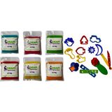 Okapi Doğal Oyun Hamuru Eğitici Oyuncak ve Başlangıç Seti Paket 6X125 Gram - Renkli