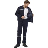 Okapi Kışlık Lacivert Iş Takımı 7x7 Gabardin (Mont+Pantolon) Reflektörlü %100 Pamuk - S