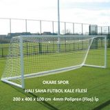 Okare Spor Halı Saha Futbol Kale Filesi 2X4x1m- 4Mm Polipren İp
