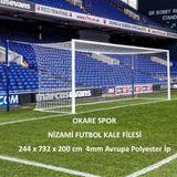 Okare Spor Profesyonel Futbol Nizami Kale Filesi 2,44X 7,32X 2 M - 4 Mm Polyester İp