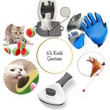 Okavango 6'lı Kedi Çantası,avokado Kedi Nanesi, Otomatik Temizlenen Kedi Tarağı, Kedi Tüy Toplama Eldiveni, Kedi Matı - Gri