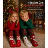 okavango Çocuk-Yetişkin Yılbaşı Çorap 4'lü, Yılbaşı Desenli Renkli Çorap, Yılbaşı Çorabı, Erkek Çorabı, Kadın Çorabı, Unisex (Noel, 31-34)