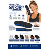 OKAVANGO Ortopedik Memory Foam Tabanlık, Konfor & Rahat Ark Takviyeli, yumuşak ayakkabı tabanlığı Siyah-Mavi