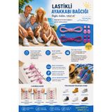 okavango TakBırak Lastikli Ayakkabı Bağcığı, Bağlanmayan Akıllı Bağcık Siyah Beyaz (1 Çift Mor)