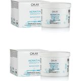 Okay Keratin Smooth 500 ml 2'li Maske 500 ml Onarıcı Saç Maskesi Kavanozda Yıpranmış Saçlar İçin Bakım Yapıcı - 3