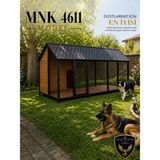 Okay Store Xl Köpek Kulübesi Dış Mekana Uyumlu Geniş Hacimli Dört Mevsim Kullanıma Uygun Bahçe ve Açık Alanlar MNK4612 Model - Siyah - Ceviz