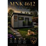 Okay Store Xl Köpek Kulübesi Dış Mekana Uyumlu Geniş Hacimli Dört Mevsim Kullanıma Uygun Bahçe ve Açık Alanlar MNK4612 Model - Siyah - Gri