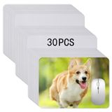 OKBA Isı Pres Baskı için 30 adet Fare Altlığı Süblimasyon Boşluklar, El Sanatları Süblimasyon Boş Mousepad Beyaz 24 x 20 x 0,2 cm