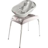 Okbaby Açık Gri Onda Dijital Termometreli Çift Yönlü Küvet ve Küvet Taşıyıcı 2'li Bebek Banyo Seti - Standart