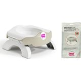 OKBaby Bebek Banyo Seti Roady Eğitici Oturak & Klozaet Adaptörü A. Gri & Disposable Bez Seti 10'lu