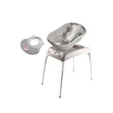 Okbaby Onda Evolution Açık Dijital Termometreli Çift Yönlü Küvet + Küvet Taşıyıcı + Hippo Duş Şapkası Bebek Banyo Seti - Gri