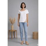 Okçu Triko Dantel Detaylı Kadın Bluz 25Y46033-EKRU-16