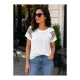 Okçu Triko Omuz Detaylı Modern Kadın Bluz Modeli 26Y22024-Ekru-16