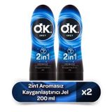 OKEY 2in1 Aromasız Kayganlaştırıcı Jel 200 ml 2'li P07903
